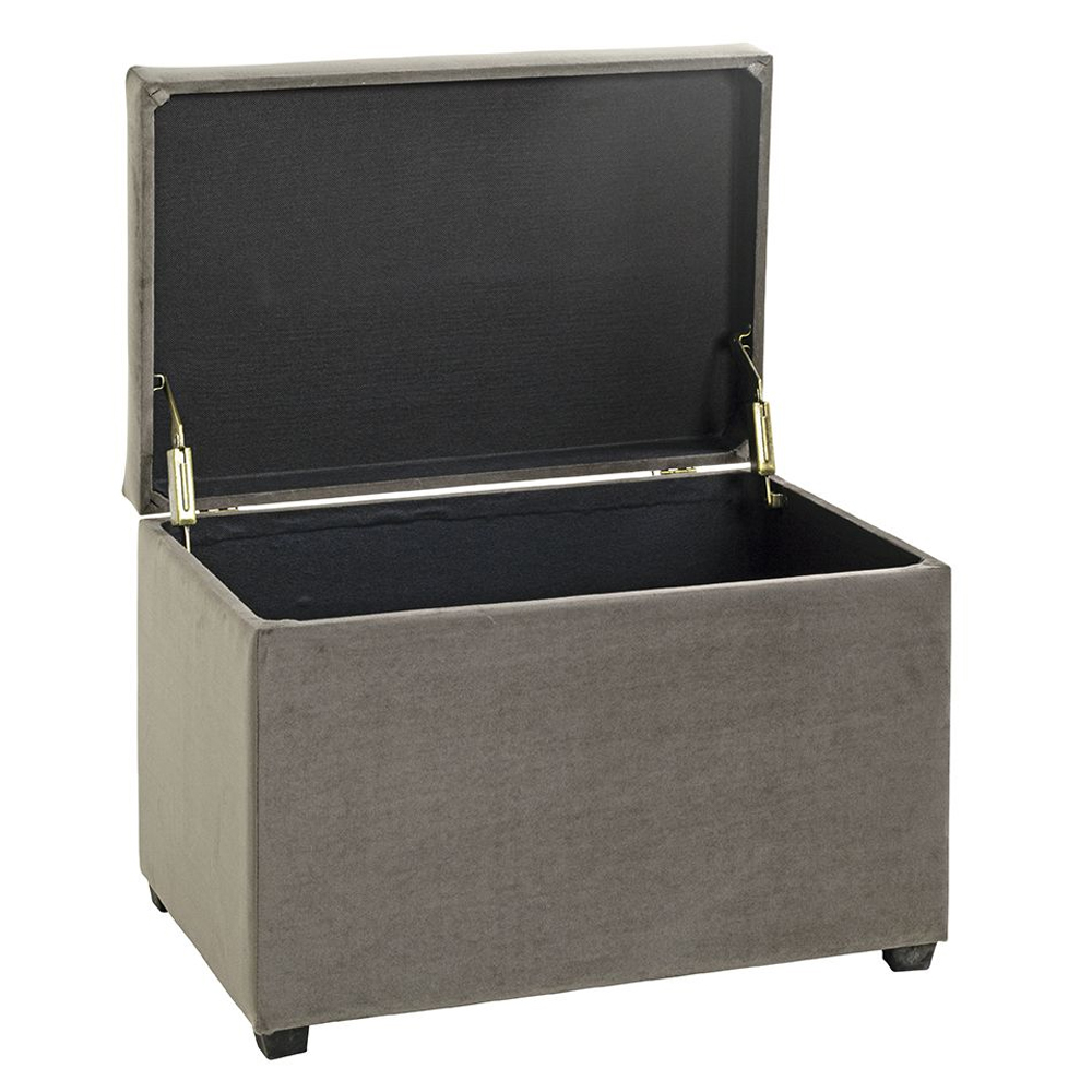 Sandpoint Fabric Storage Ottoman In Anthracite And Brown