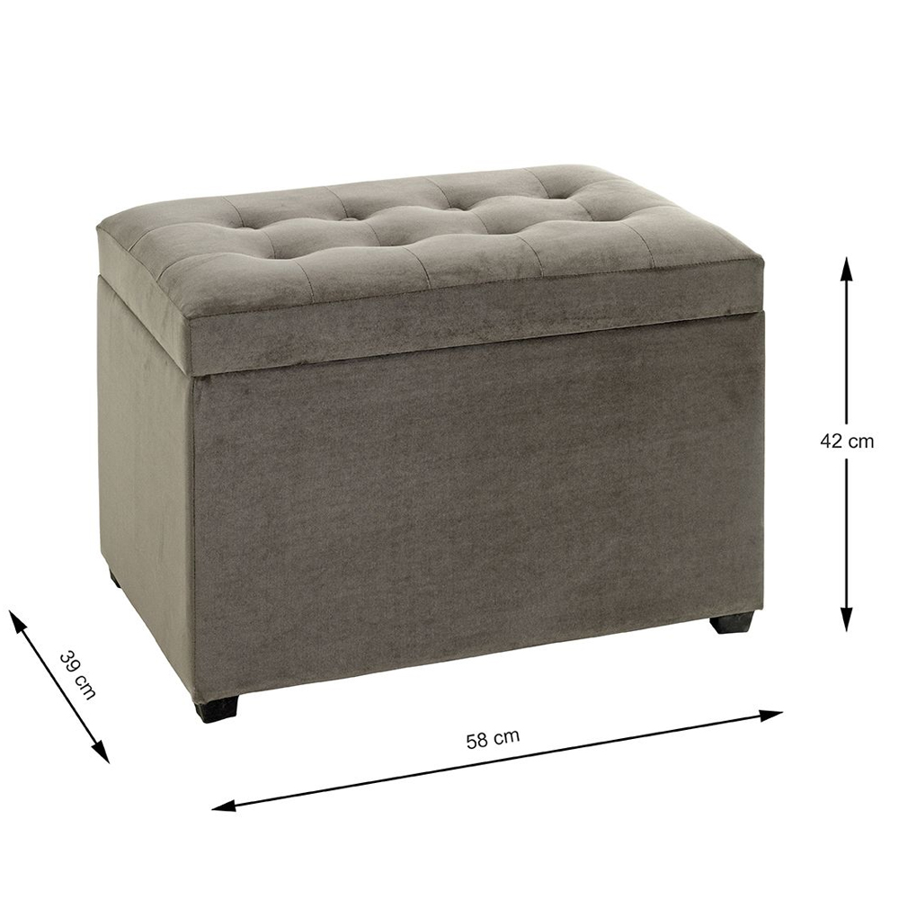 Sandpoint Fabric Storage Ottoman In Anthracite And Brown