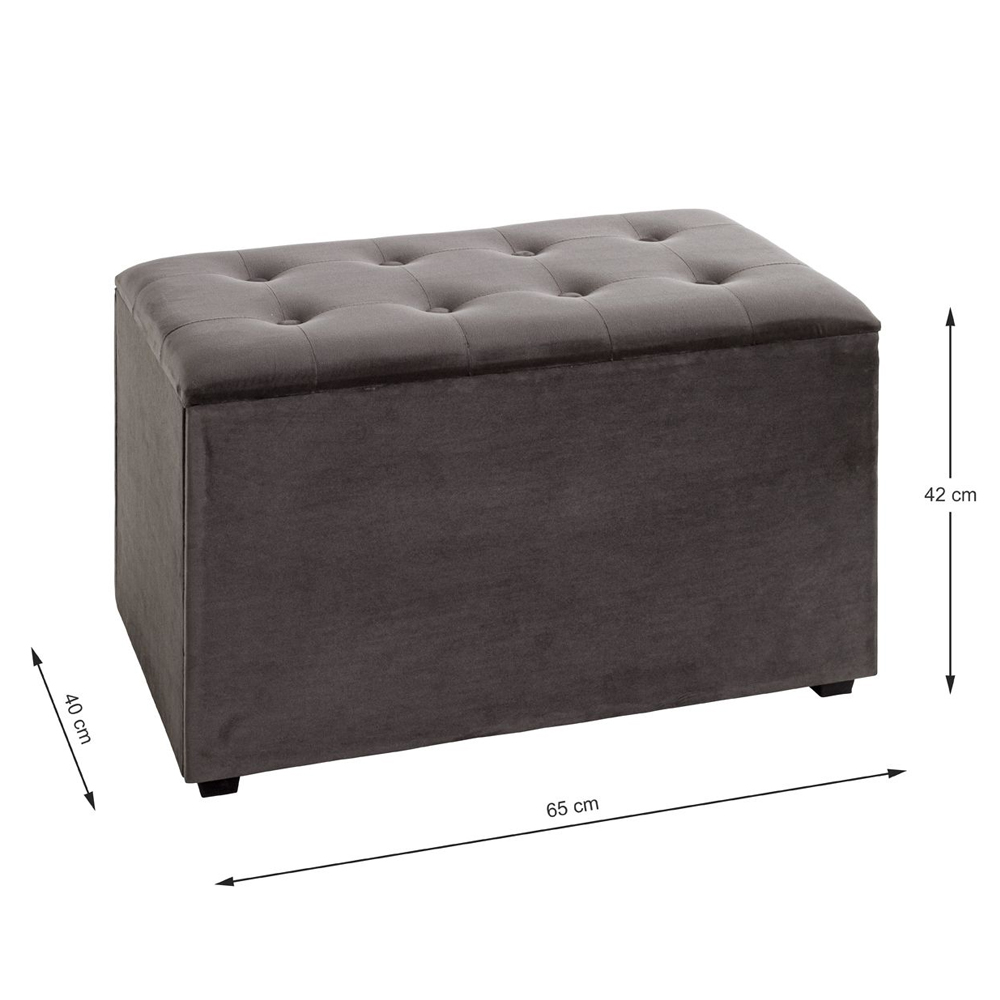 Sandpoint Fabric Storage Ottoman In Anthracite