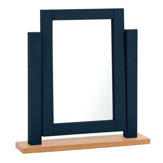 Sandra Adjustable Dressing Table Mirror In Oak And Blue_1