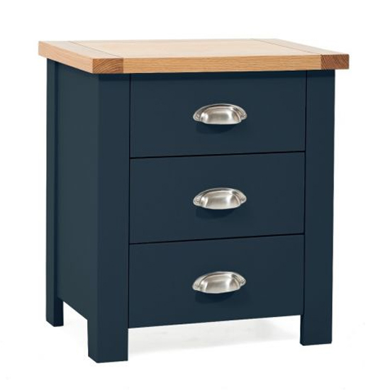 Sandringhia 3 Drawers Bedside Cabinet In Oak And Blue_2