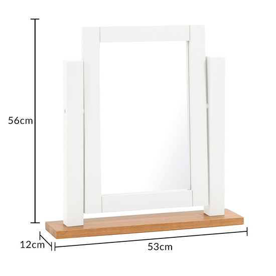 Sandra Adjustable Dressing Table Mirror In Oak And White_2