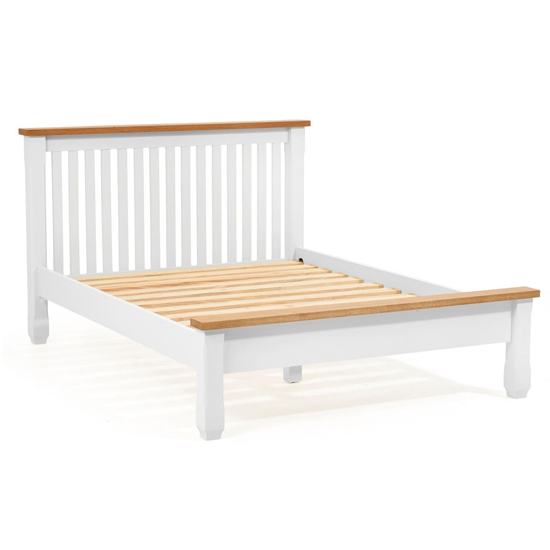 Sandra Wooden Double Bed In Oak And White_2