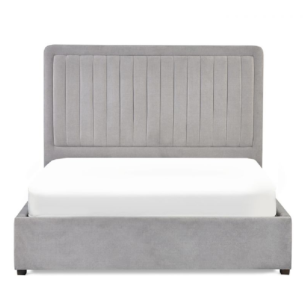 Sandy Fabric Double Bed With 1 Drawer In Grey