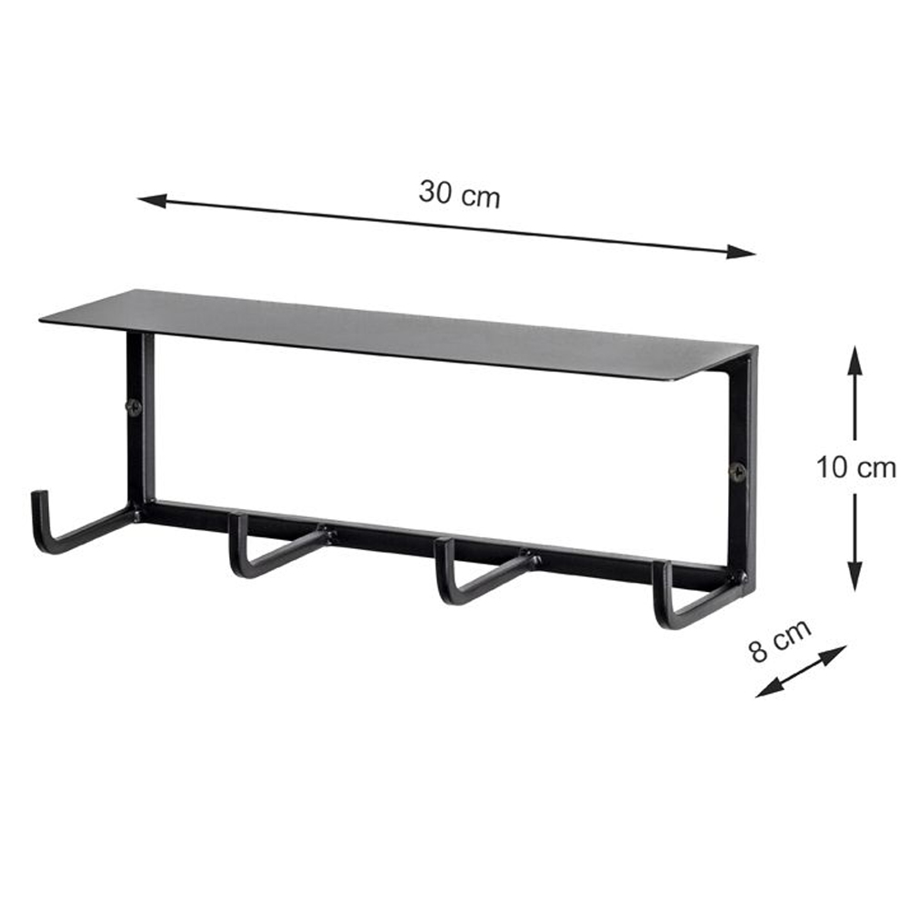 Sandy Steel Coat Rack With 3 Hooks In Black