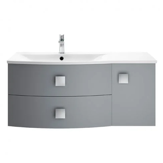 Product photograph of Sane 100cm Left Handed Wall Vanity With Basin In Dove Grey from Furniture in Fashion