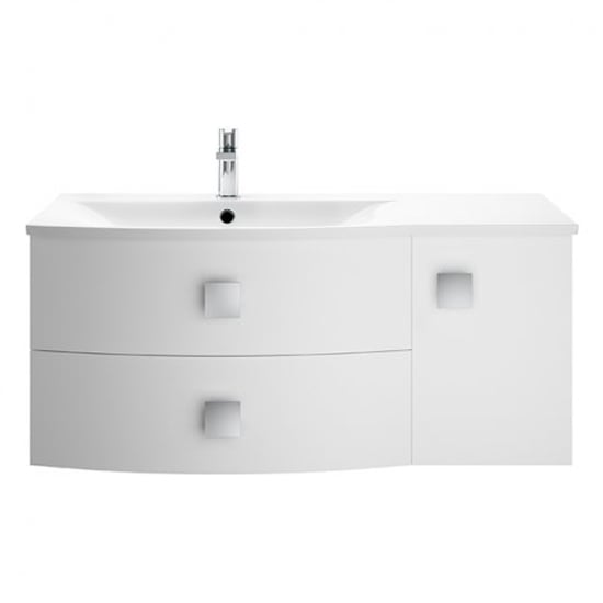 Product photograph of Sane 100cm Left Handed Wall Vanity With Basin In Moon White from Furniture in Fashion