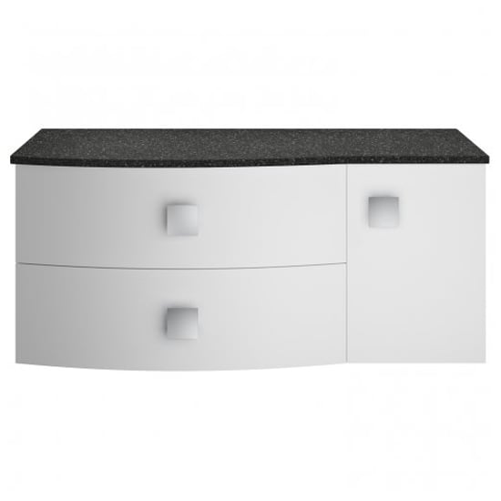 Read more about Sane 100cm left handed wall vanity with black worktop in white