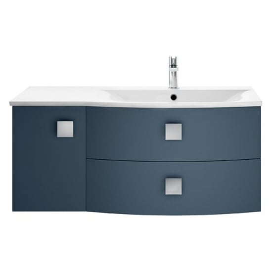 Product photograph of Sane 100cm Right Handed Wall Vanity With Basin In Mineral Blue from Furniture in Fashion