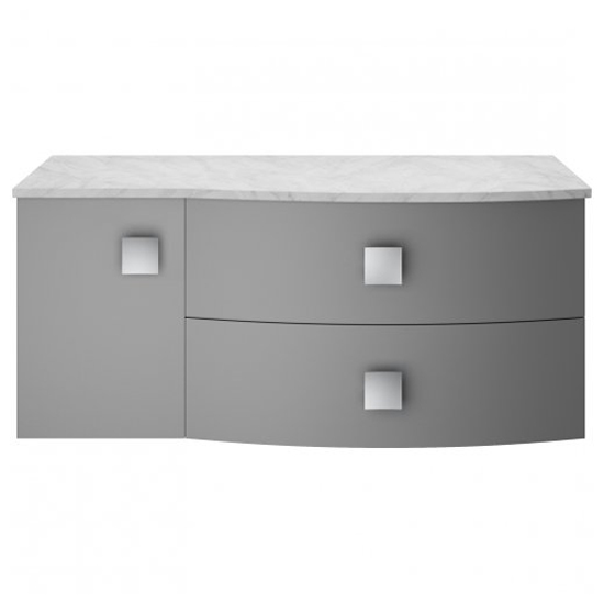 Sane 100cm Right Handed Wall Vanity With Grey Worktop In Grey