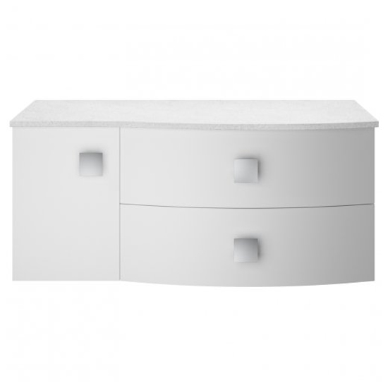 Sane 100cm Right Handed Wall Vanity With White Worktop In White