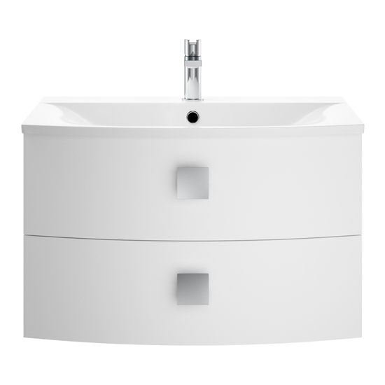 Photo of Sane 70cm wall hung unit vanity with basin in moon white