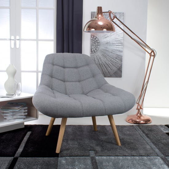 Product photograph of Sanford Large Chenille Effect Fabric Armchair In Light Grey from Furniture in Fashion