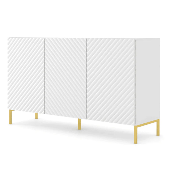Sanford Wooden Sideboard Large With 3 Doors In White
