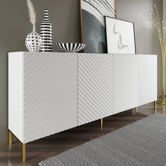 Read more about Sanford wooden sideboard large with 4 doors in white