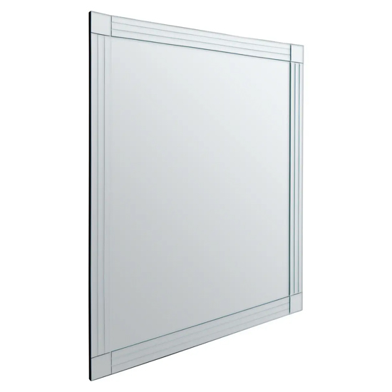 Sanford Square Wall Mirror With Linear Detail