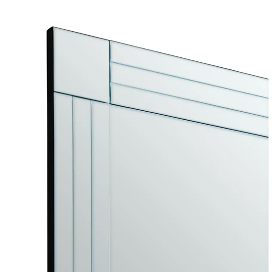 Sanford Square Wall Mirror With Linear Detail