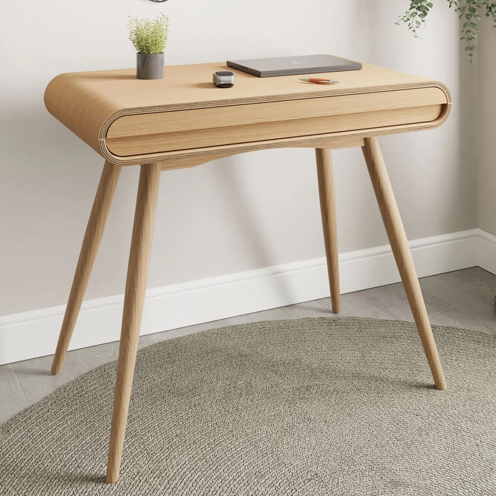 Sanford Wooden Laptop Desk With 1 Drawer In Oak