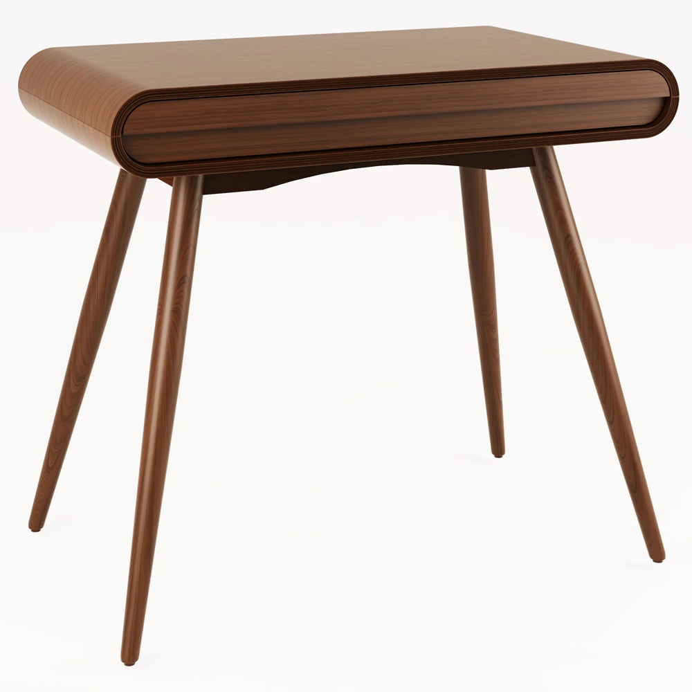 Sanford Wooden Laptop Desk With 1 Drawer In Walnut