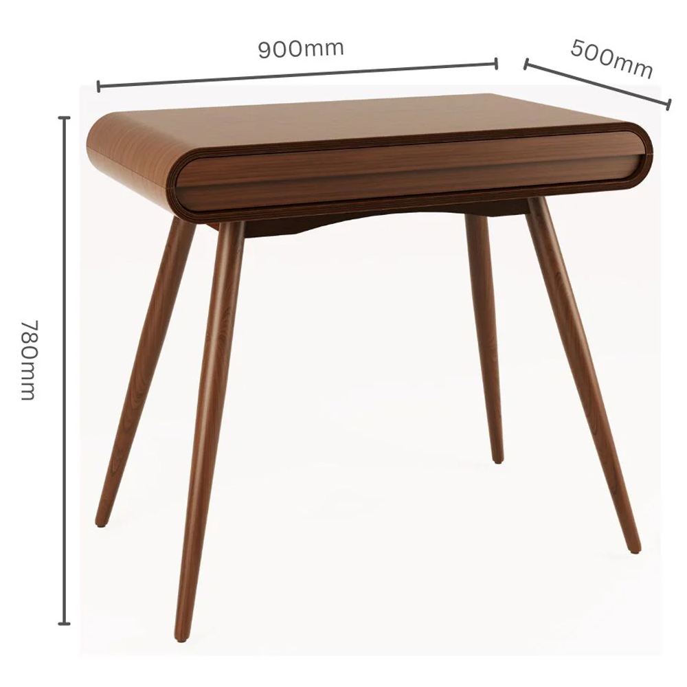 Sanford Wooden Laptop Desk With 1 Drawer In Walnut