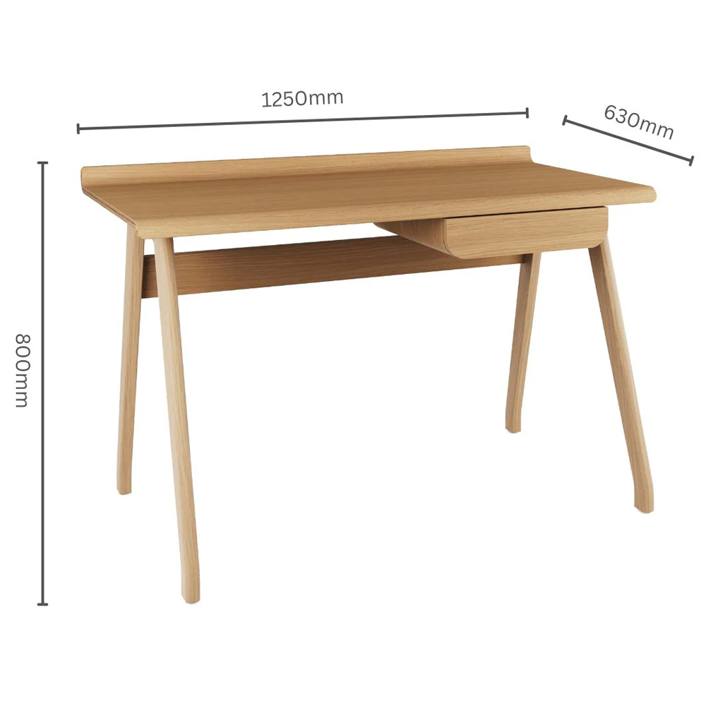 Sanford Wooden Laptop Desk With 1 Side Drawer In Oak