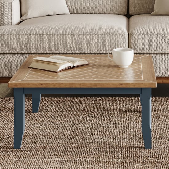 Sanford Wooden Open Coffee Table Square In Blue