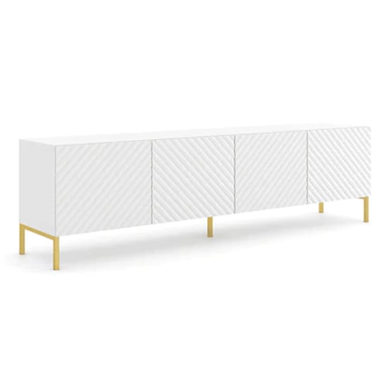 Sanford Wooden TV Stand With 4 Doors In White