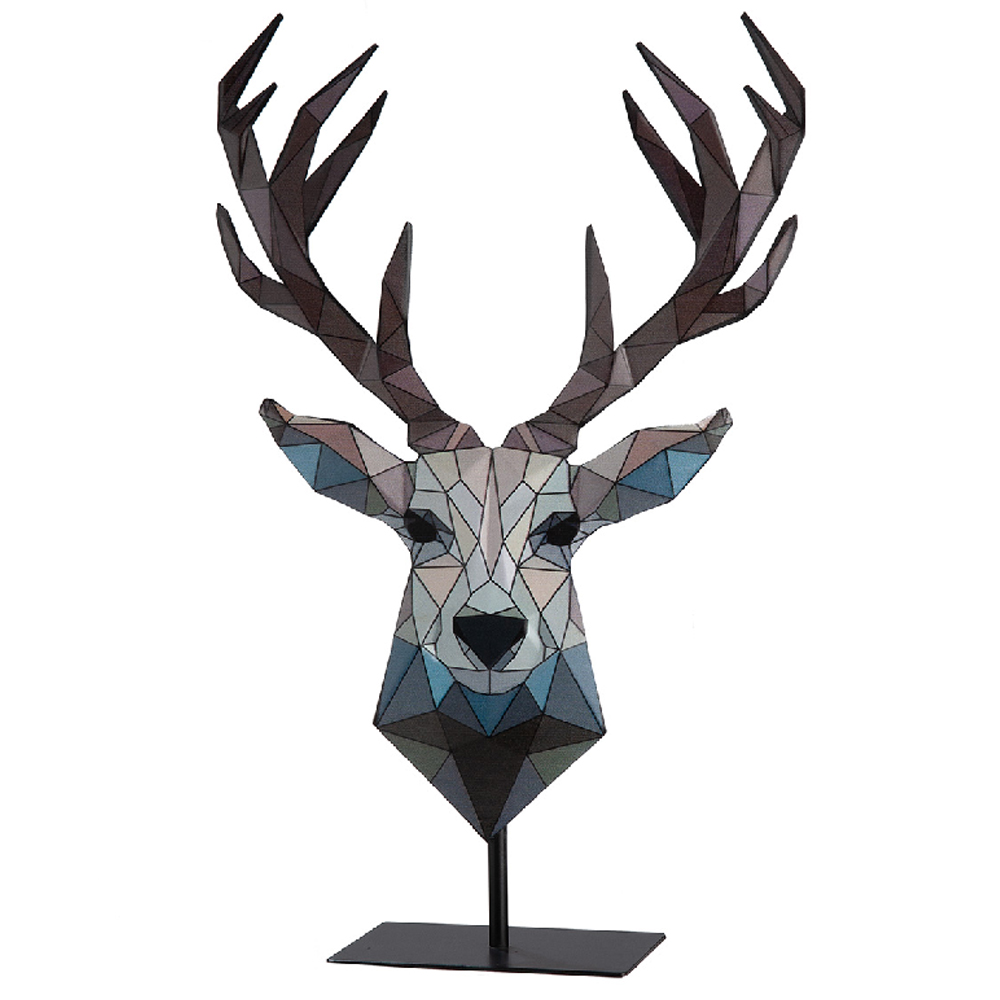 Sanger Metal Deer Sculpture In Multicolour