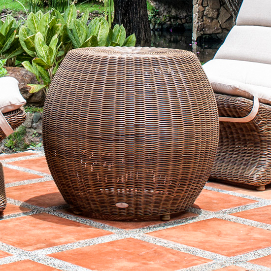 Photo of Sanmo outdoor round side table in red pine