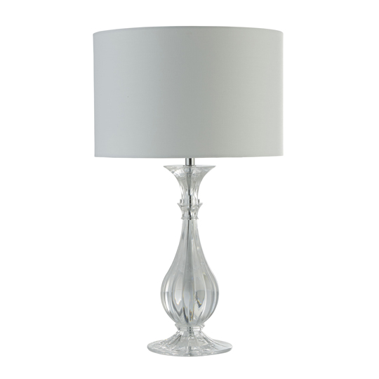 Sanna 1 Light Table Lamp In Acrylic With White Shade