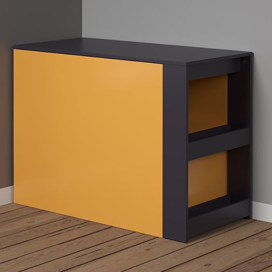 Sanna Wooden Desk Container In Yellow And Navy Blue_2