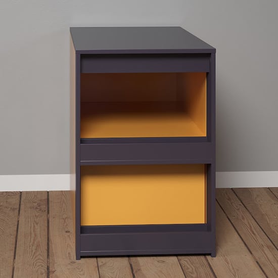 Sanna Wooden Desk Container In Yellow And Navy Blue_5