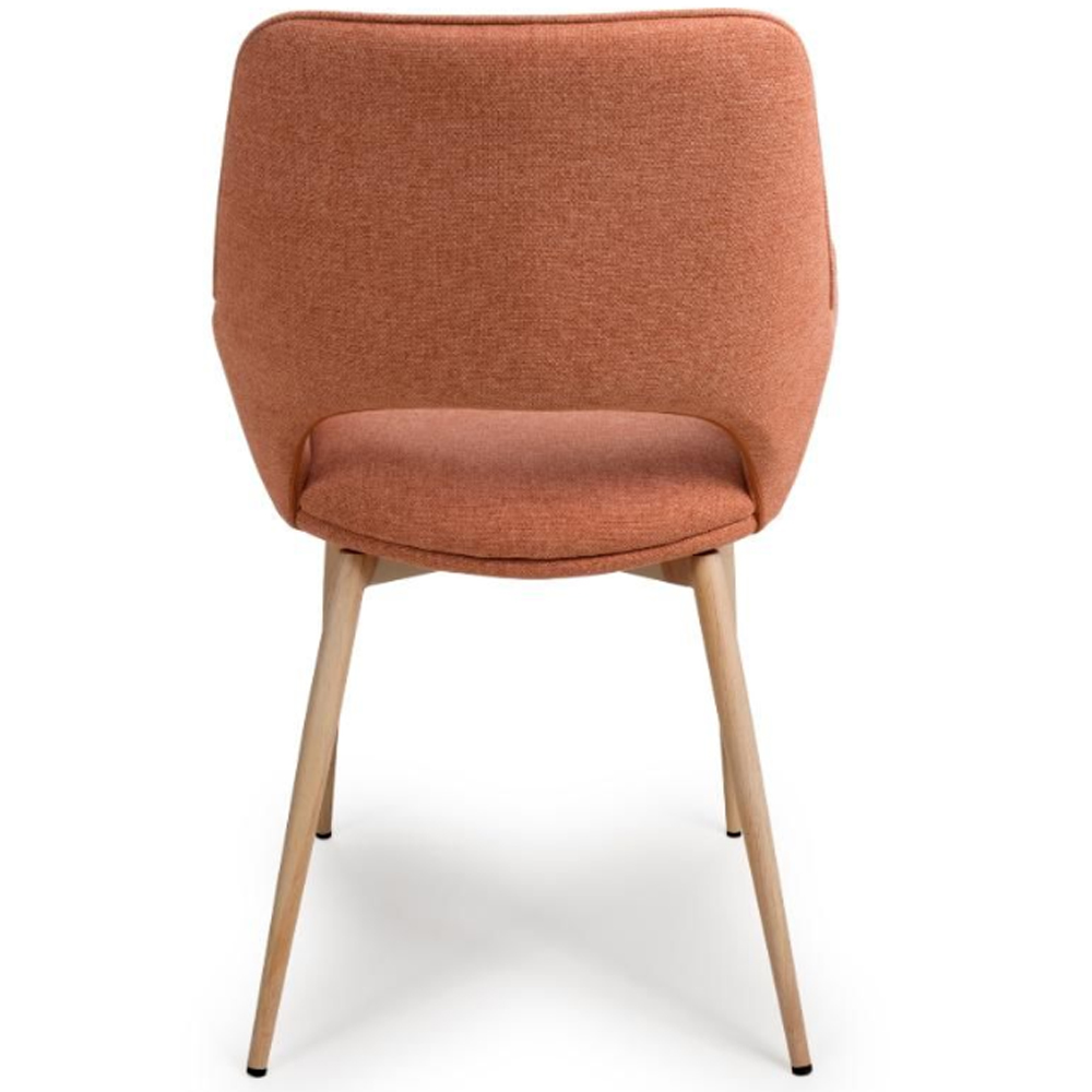 Sanremo Brick Fabric Dining Chairs With Oak Legs In Pair