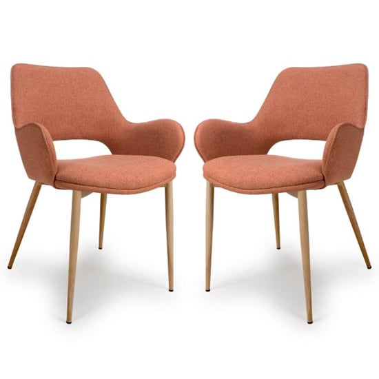 Product photograph of Sanremo Brick Fabric Dining Chairs In Pair from Furniture in Fashion
