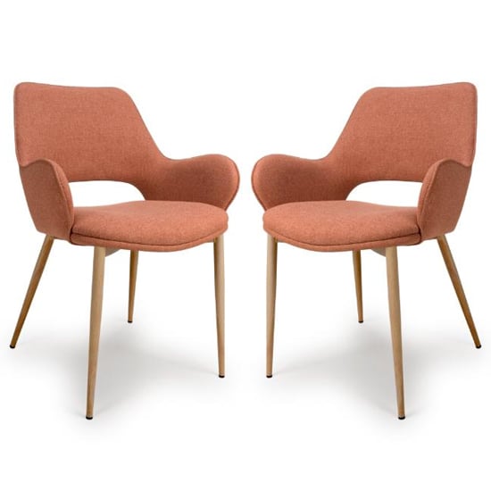 Read more about Sanremo brick fabric dining chairs in pair