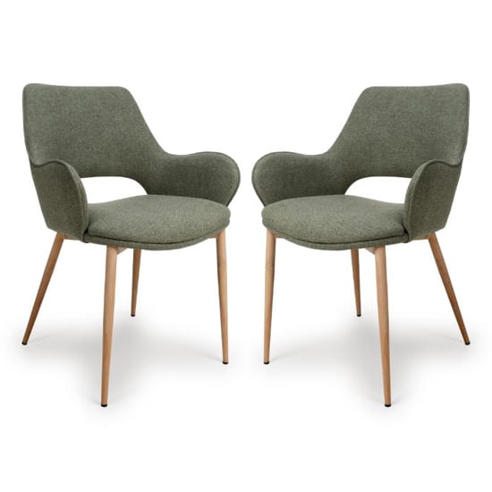 Product photograph of Sanremo Sage Fabric Dining Chairs In Pair from Furniture in Fashion