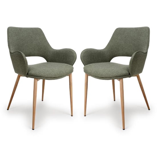 Sanremo Sage Fabric Dining Chairs In Pair