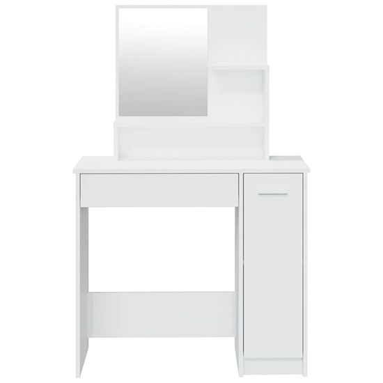 Sansa High Gloss Dressing Table With Mirror In White Furniture in Fashion