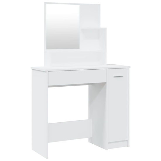 Sansa Wooden Dressing Table With Mirror In White