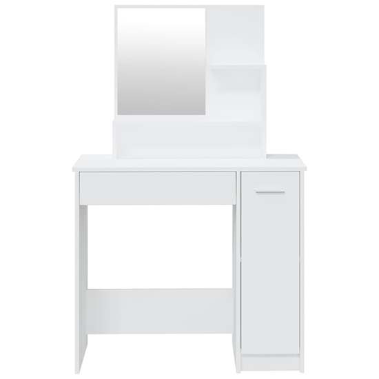 Sansa Wooden Dressing Table With Mirror In White