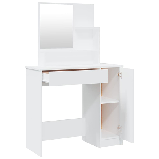 Sansa Wooden Dressing Table With Mirror In White