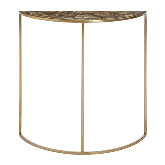 Sauna Half Moon Black Agate Console Table With Gold Frame_2