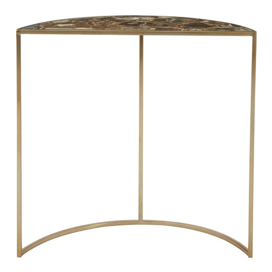 Sansuna Half Moon Agate Top Console Table With Gold Frame_4