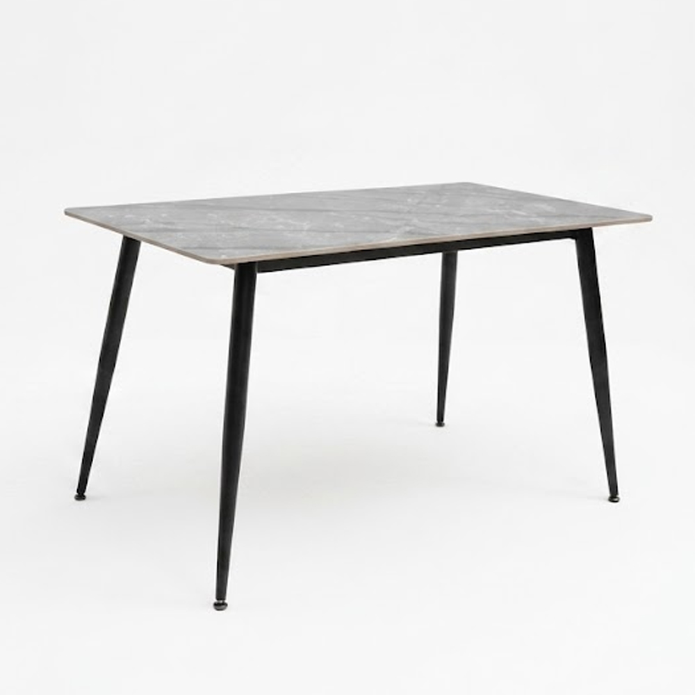 Santana Small Italy Grey Sintered Stone Top Dining Table with Black legs