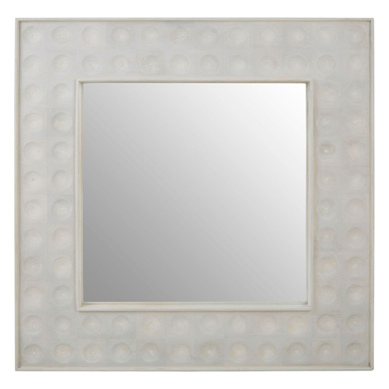 Santeria Square Wall Bedroom Mirror In Weathered White Frame