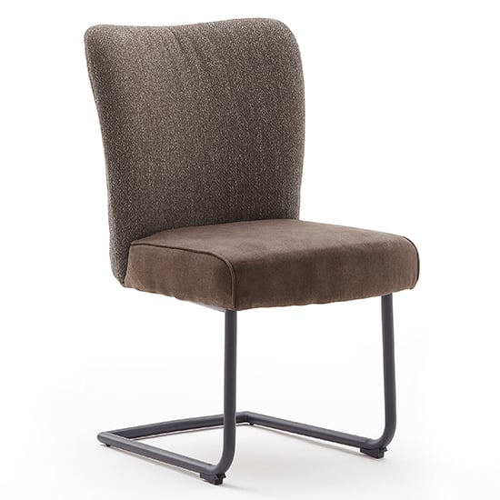 Read more about Santiago cantilever fabric dining chair in cappuccino