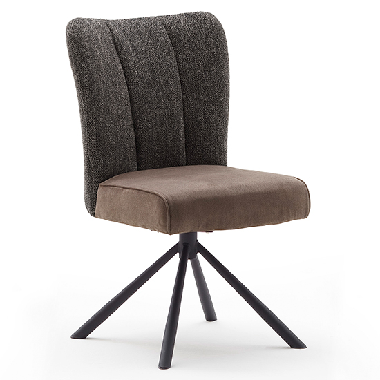 Read more about Santiago fabric upholstered swivel dining chair in anthracite