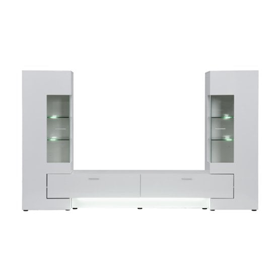 Santiago Entertainment Unit In White High Gloss With Led Lights_2