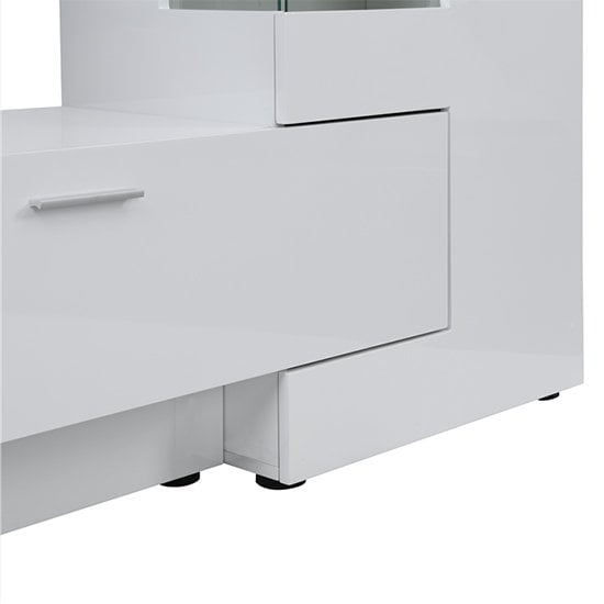 Santiago Entertainment Unit In White High Gloss With LED Lights