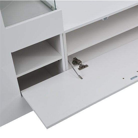 Santiago Entertainment Unit In White High Gloss With LED Lights